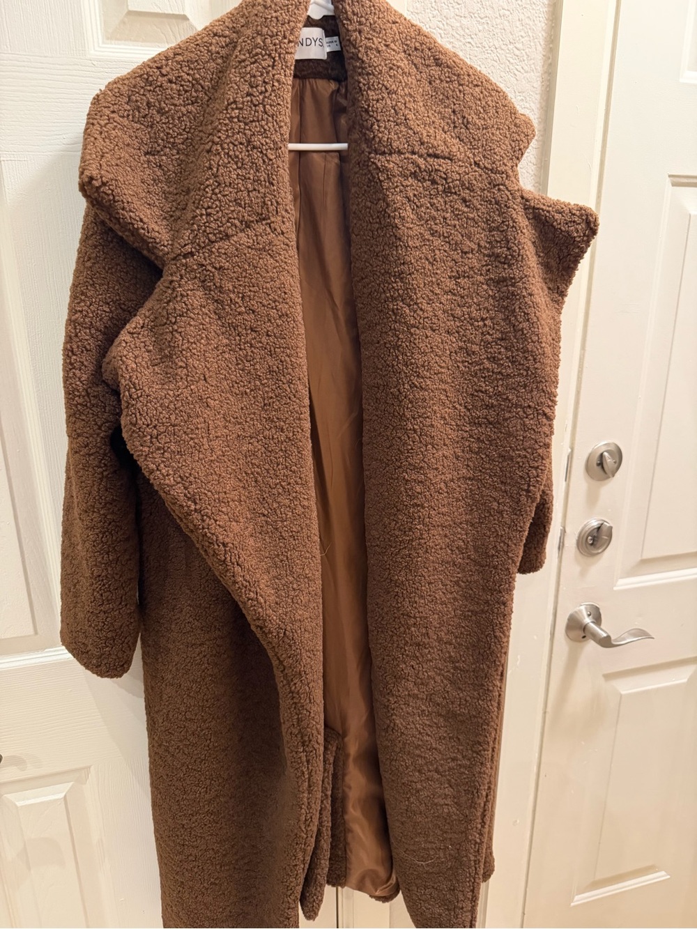 Cozy Brown Teddy Coat with Oversized Collar